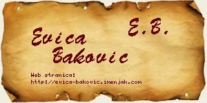 Evica Baković vizit kartica